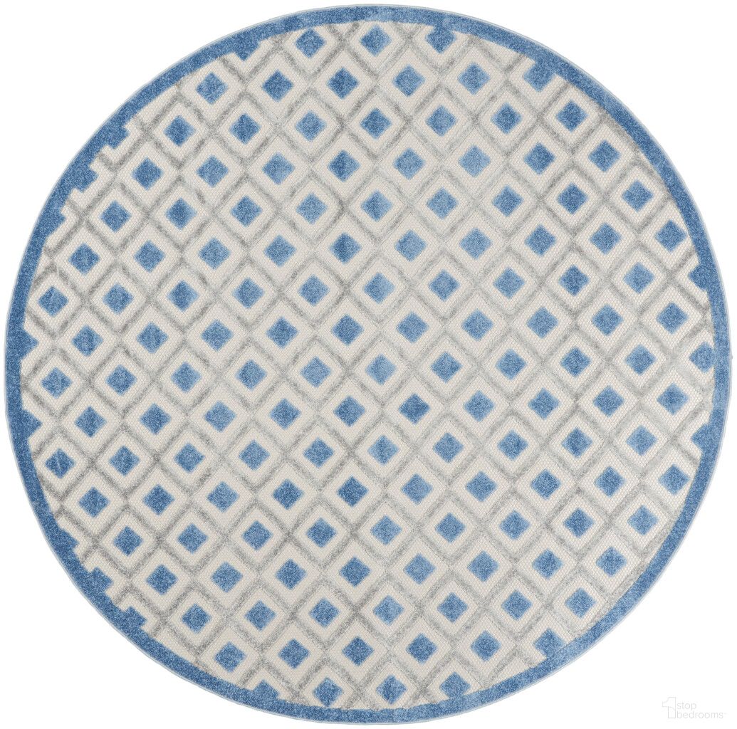 The appearance of Aloha 7'10" x 7'10" Round Modern Rug In Blue Grey designed by Nourison in the modern / contemporary interior design. This blue grey piece of furniture was selected by 1StopBedrooms from Aloha Collection to add a touch of cosiness and style into your home. Sku: 99446829276. Material: Polypropylene.