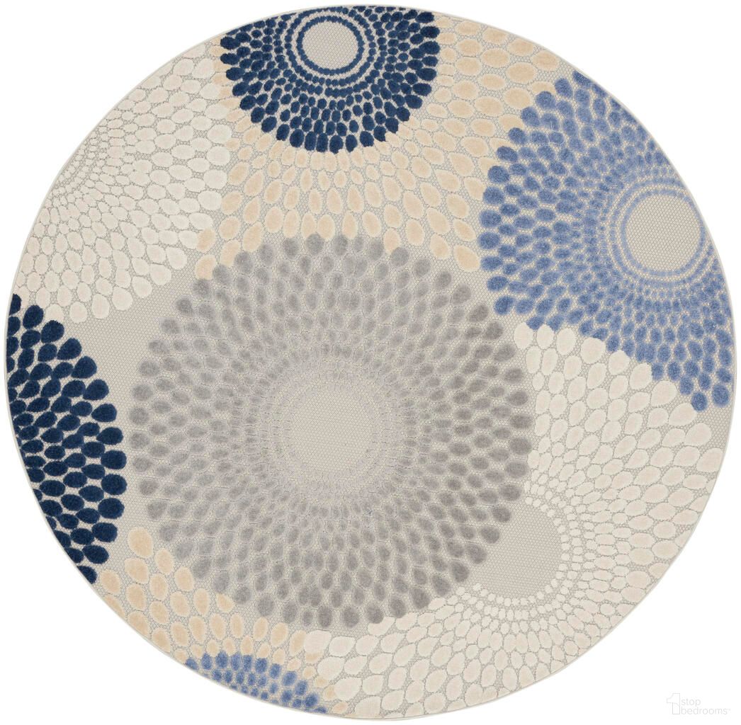 The appearance of Aloha 7'10" x 7'10" Round Modern Rug In Blue Grey designed by Nourison in the modern / contemporary interior design. This blue grey piece of furniture was selected by 1StopBedrooms from Aloha Collection to add a touch of cosiness and style into your home. Sku: 99446167293. Material: Polypropylene.