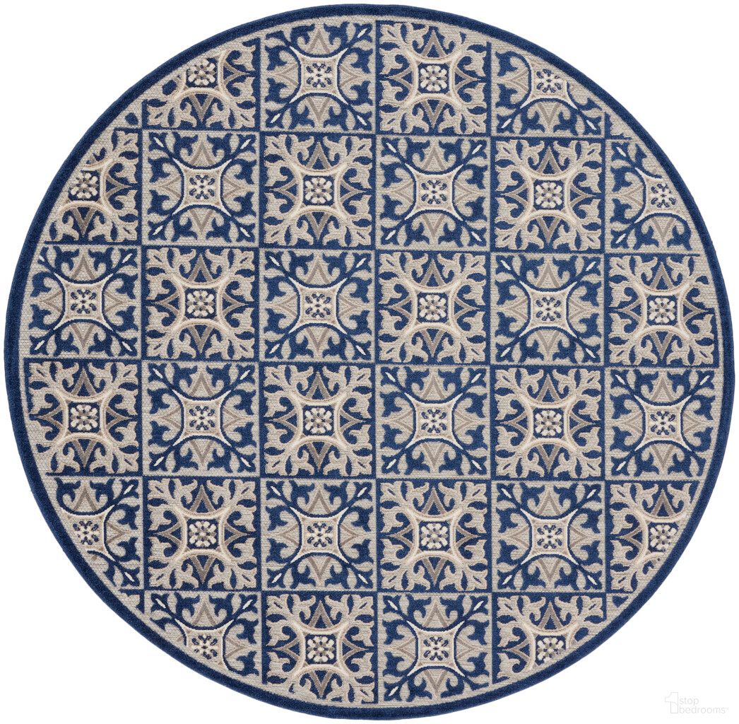 The appearance of Aloha 7'10" x 7'10" Round Contemporary Rug In Blue designed by Nourison in the modern / contemporary interior design. This blue piece of furniture was selected by 1StopBedrooms from Aloha Collection to add a touch of cosiness and style into your home. Sku: 99446173751. Material: Polypropylene.