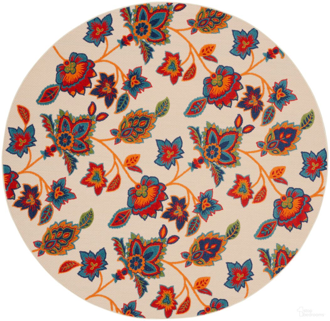 The appearance of Aloha 7'10" x 7'10" Round Contemporary Rug In Multicolor designed by Nourison in the modern / contemporary interior design. This multicolor piece of furniture was selected by 1StopBedrooms from Aloha Collection to add a touch of cosiness and style into your home. Sku: 99446169334. Material: Polypropylene.