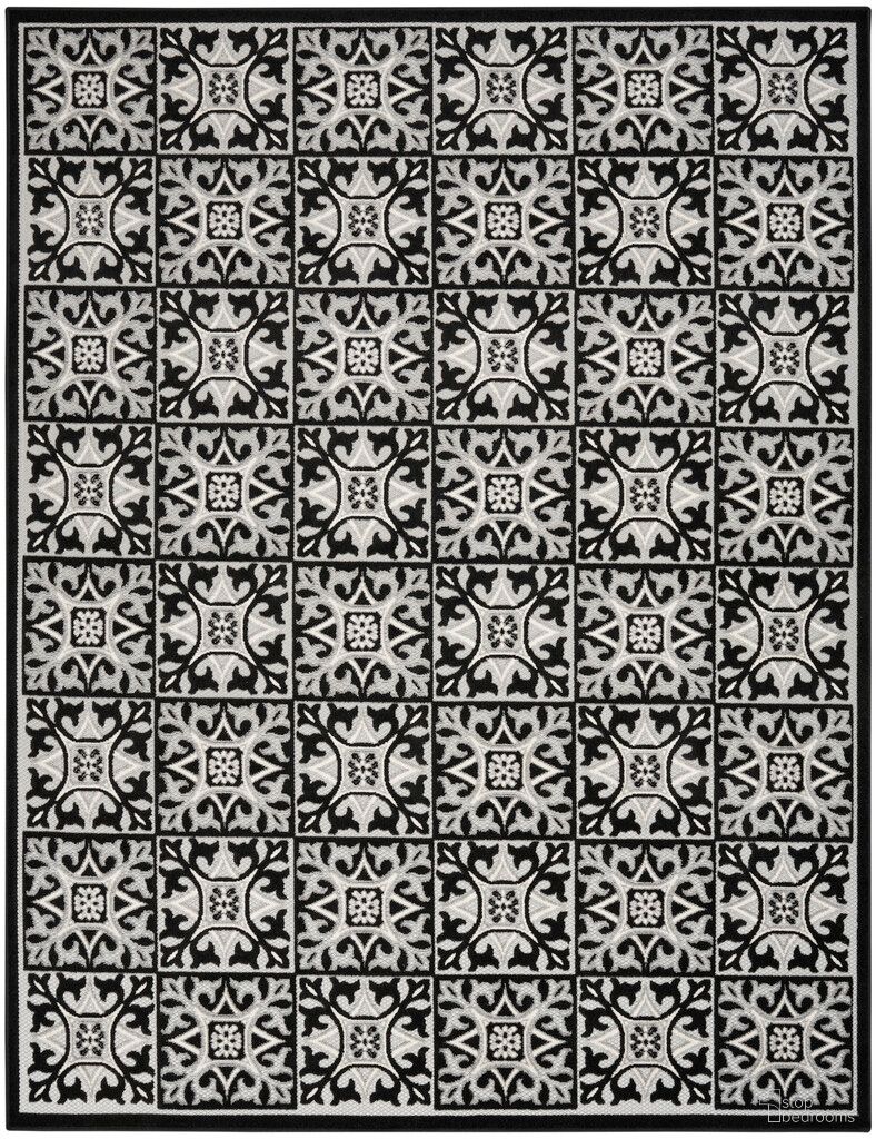 The appearance of Aloha 9' x 12' Contemporary Rug In Black White designed by Nourison in the modern / contemporary interior design. This black white piece of furniture  was selected by 1StopBedrooms from Aloha Collection to add a touch of cosiness and style into your home. Sku: 99446173577. Material: Polypropylene.