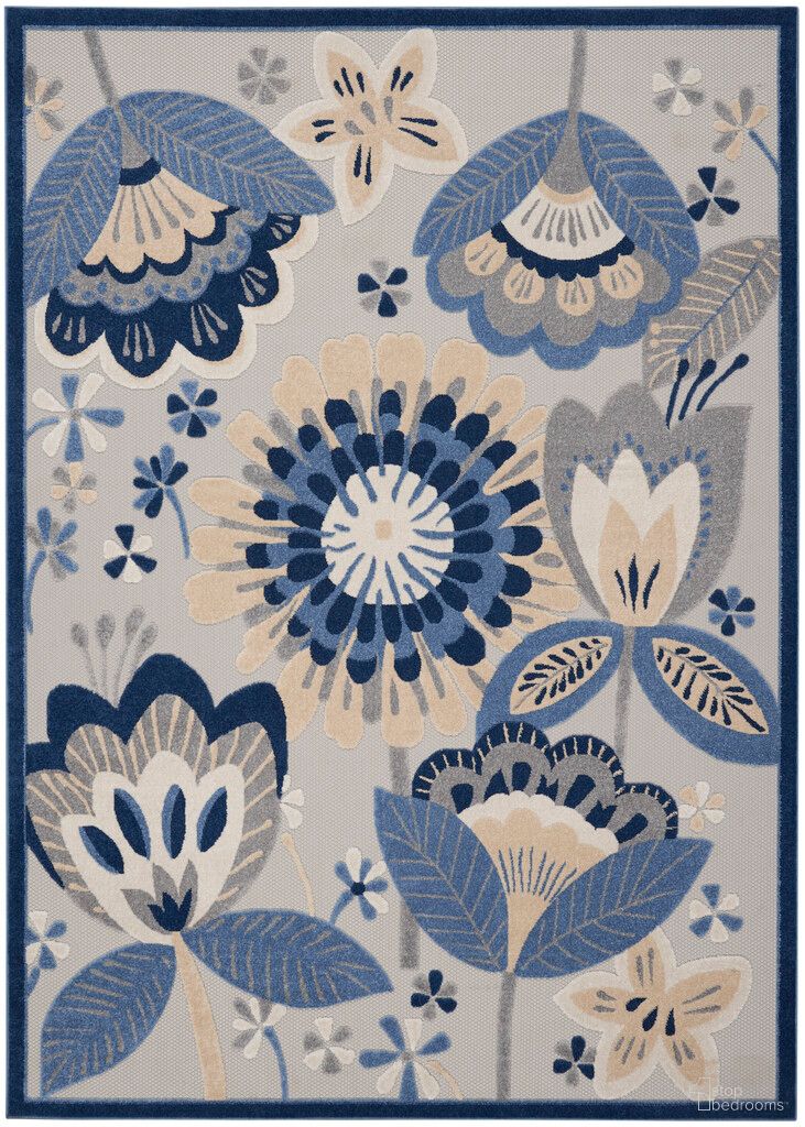 The appearance of Aloha 9' x 12' Contemporary Rug In Blue Grey designed by Nourison in the modern / contemporary interior design. This blue grey piece of furniture was selected by 1StopBedrooms from Aloha Collection to add a touch of cosiness and style into your home. Sku: 99446829849. Material: Polypropylene.