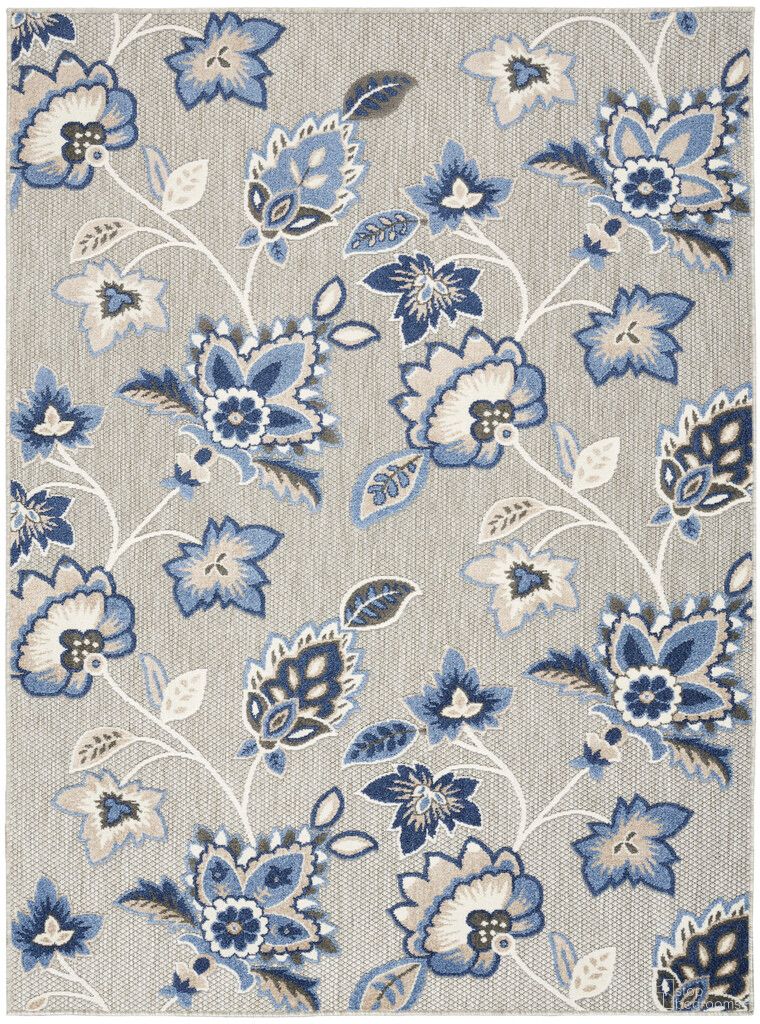 Aloha 9' x 12' Contemporary Rug In Blue Grey