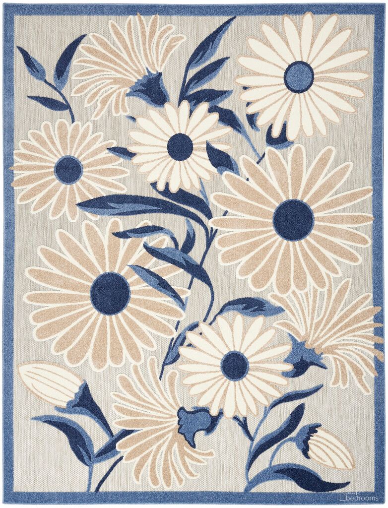 Aloha 9' x 12' Contemporary Rug In Blue Grey