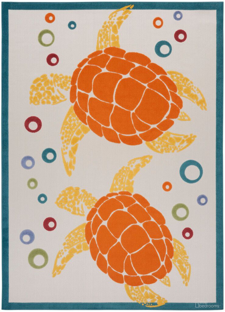 The appearance of Aloha 9' x 12' Rug In Teal and Multicolor designed by Nourison in the coastal interior design. This teal and multicolor piece of furniture  was selected by 1StopBedrooms from Aloha Collection to add a touch of cosiness and style into your home. Sku: 99446135889. Material: Polypropylene.