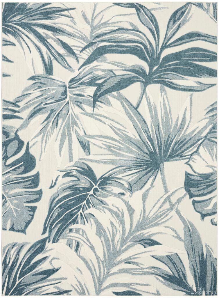 The appearance of Aloha Modern 9' x 12' Modern Rug In Ivory Blue designed by Nourison in the modern / contemporary interior design. This ivory blue piece of furniture  was selected by 1StopBedrooms from Aloha Collection to add a touch of cosiness and style into your home. Sku: 841491157541. Material: Polypropylene.