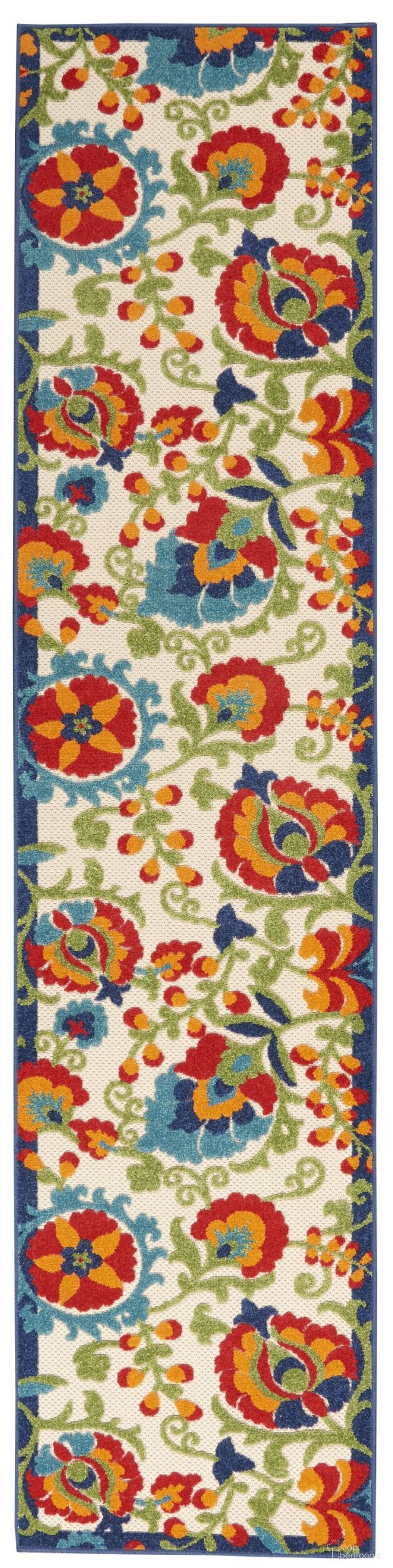 The appearance of Aloha Multicolor 2'3" x 10' Runner Farmhouse Area Rug designed by Nourison in the country / farmhouse interior design. This multicolor piece of furniture was selected by 1StopBedrooms from Aloha Collection to add a touch of cosiness and style into your home. Sku: 99446723185. Material: Polypropylene.