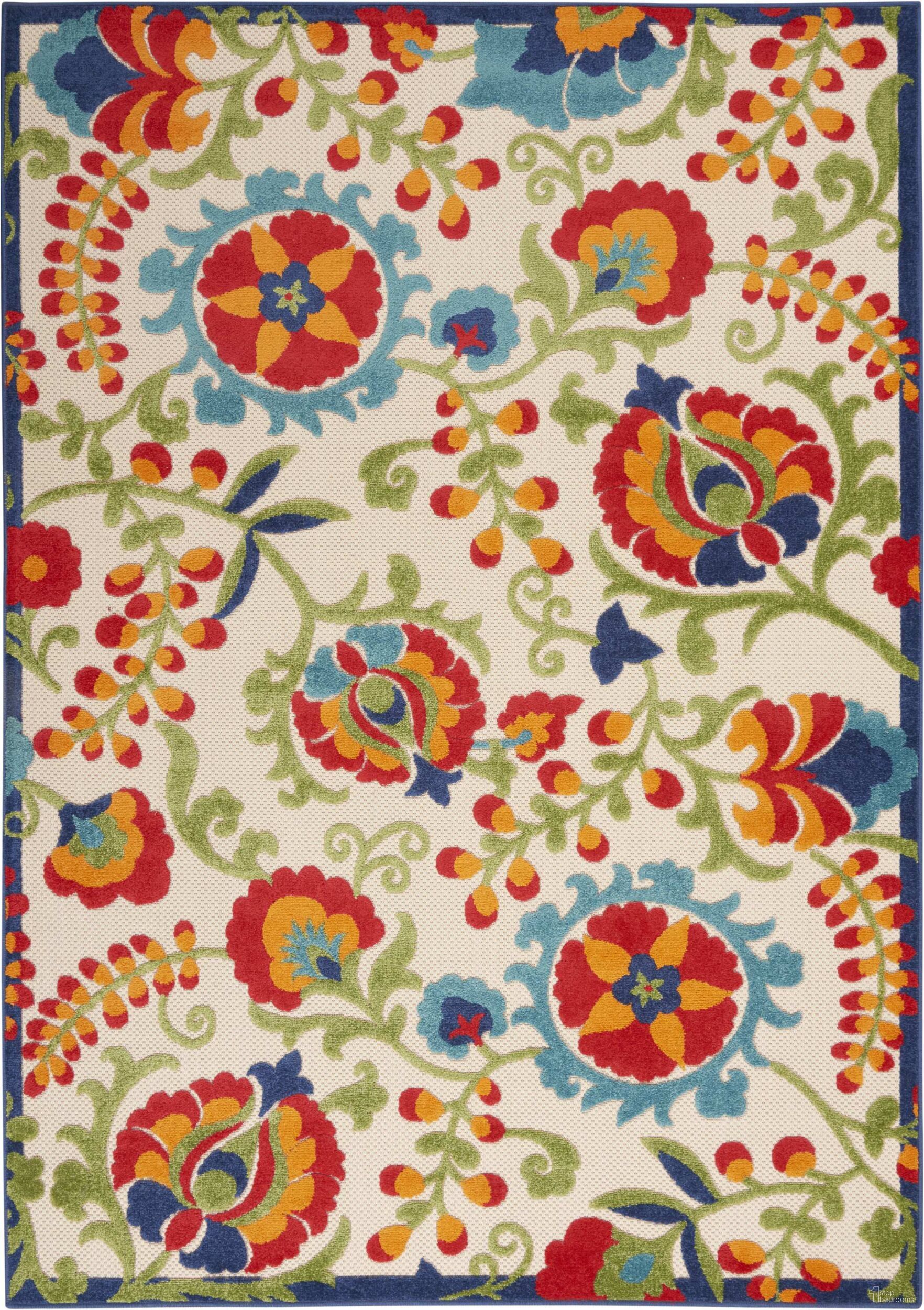 The appearance of Aloha Multicolor 5'3" x 7'5" Area Rug designed by Nourison in the modern / contemporary interior design. This multicolor piece of furniture  was selected by 1StopBedrooms from Aloha Collection to add a touch of cosiness and style into your home. Sku: 99446376572. Material: Polypropylene.