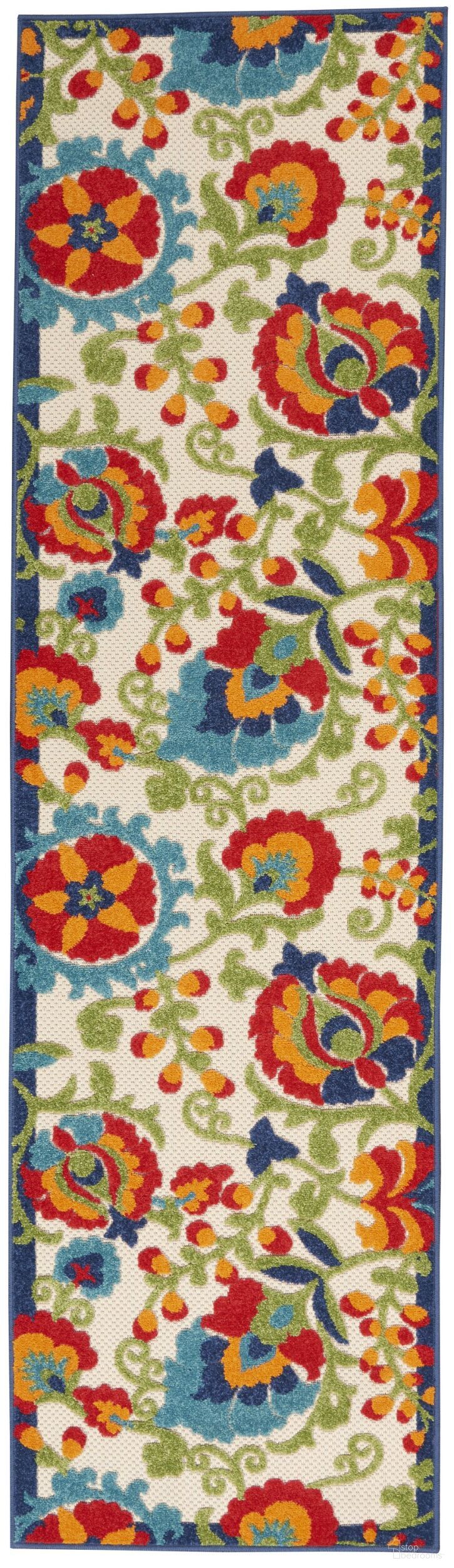 Aloha Multicolor 2' x 6' Runner Farmhouse Area Rug