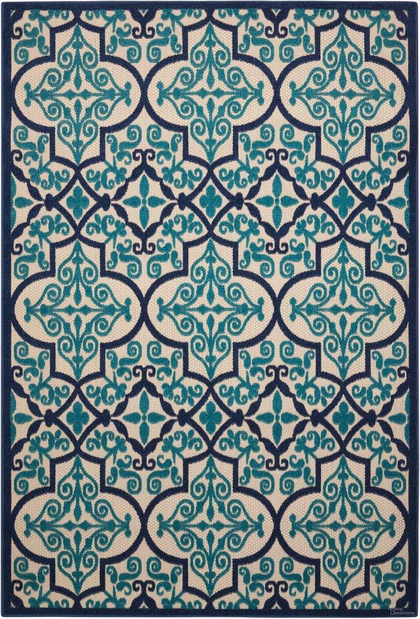The appearance of Aloha Navy 9'6" x 13' Bohemian Area Rug designed by Nourison in the bohemian interior design. This navy piece of furniture was selected by 1StopBedrooms from Aloha Collection to add a touch of cosiness and style into your home. Sku: 99446376282. Material: Polypropylene.