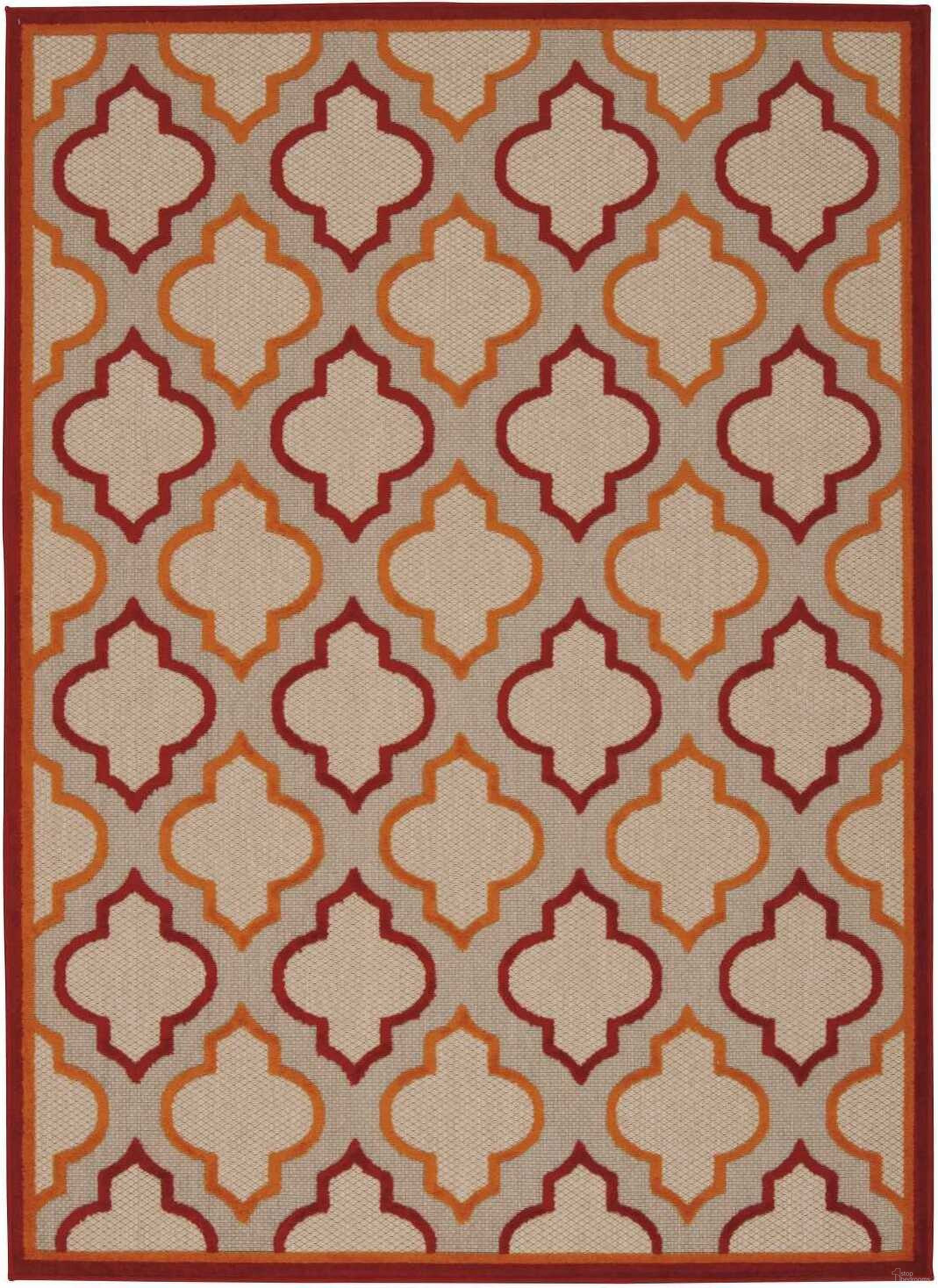 The appearance of Aloha Red 9'6" x 13' Area Rug designed by Nourison in the modern / contemporary interior design. This red piece of furniture was selected by 1StopBedrooms from Aloha Collection to add a touch of cosiness and style into your home. Sku: 99446242839. Material: Polypropylene.