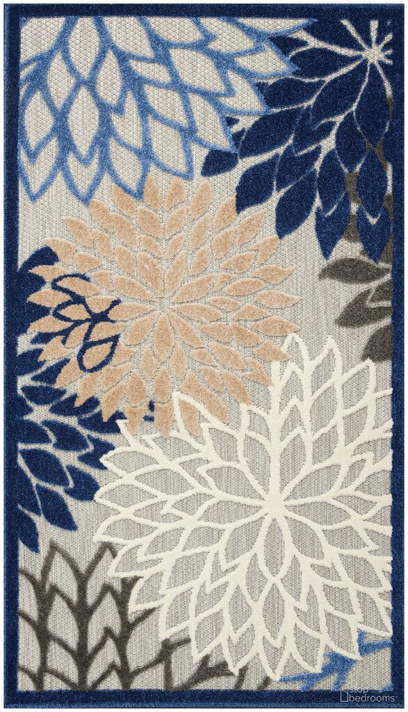 Aloha Tropical 3' x 5' Rug In Blue Multi