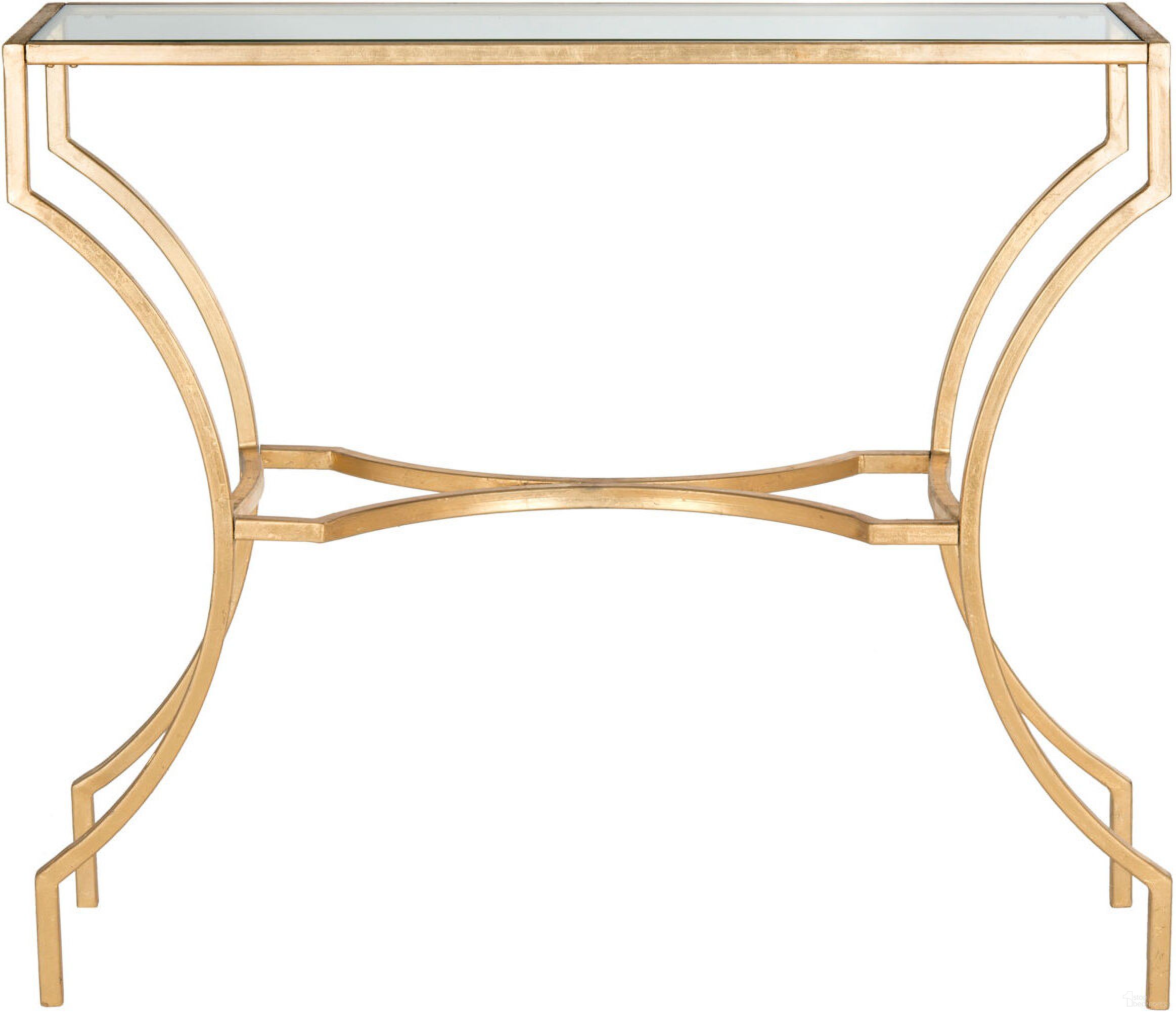 The appearance of Alphonse Gold Console with Tempered Glass Top designed by Safavieh in the traditional interior design. This gold piece of furniture was selected by 1StopBedrooms from Alphonse Collection to add a touch of cosiness and style into your home. Sku: FOX2540A. Material: Iron.