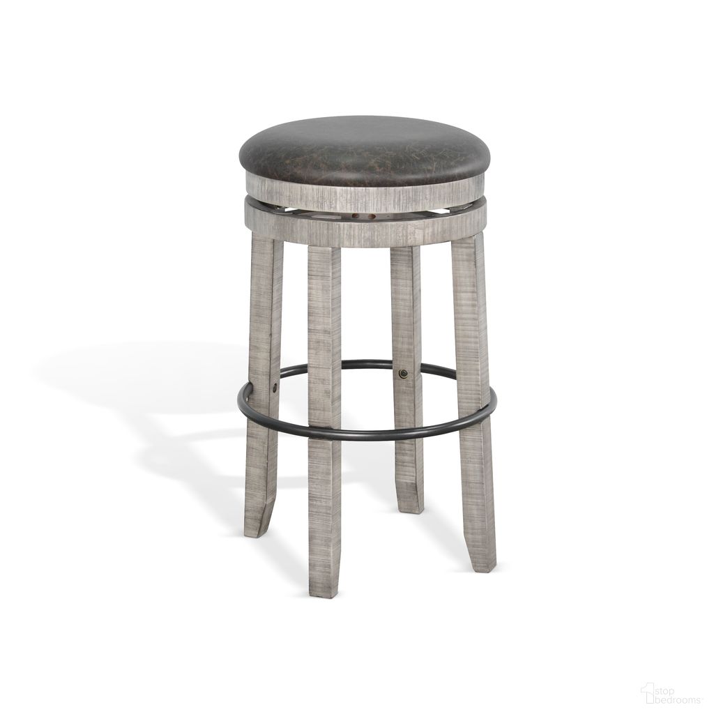 The appearance of Alpine 18 Inch Swivel Barstool with Cushion Seat Set of 2 In Grey designed by Sunny Designs in the industrial interior design. This alpine grey piece of furniture  was selected by 1StopBedrooms from Alpine Grey Collection to add a touch of cosiness and style into your home. Sku: 1624AG-30. Material: Solid Wood.