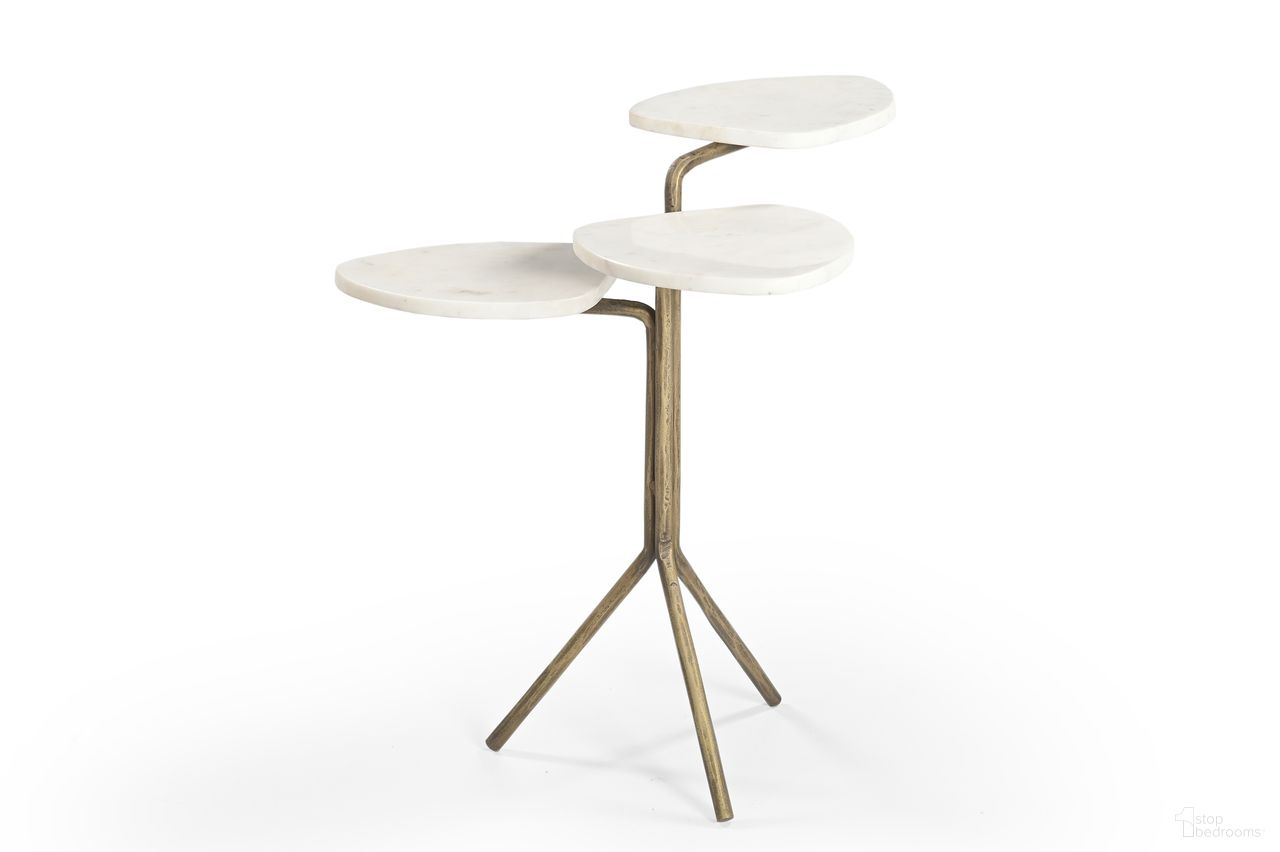 The appearance of Alpine Accent Table In Gold designed by Bassett Mirror Company in the modern / contemporary interior design. This gold piece of furniture  was selected by 1StopBedrooms from Alpine Collection to add a touch of cosiness and style into your home. Sku: 5602-LR-223. Material: Iron.