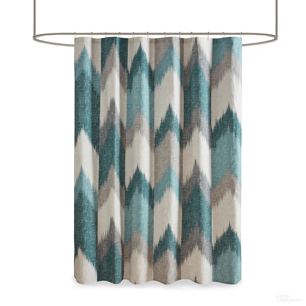 The appearance of Alpine Cotton Printed Shower Curtain In Aqua designed by Olliix in the modern / contemporary interior design. This aqua piece of furniture was selected by 1StopBedrooms from Alpine Collection to add a touch of cosiness and style into your home. Sku: II70-779. Material: Cotton.