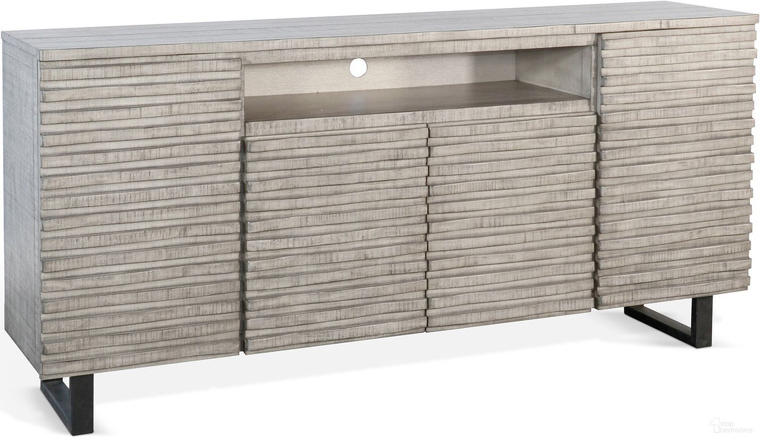 Alpine 72 Inch Media Console Server In Grey