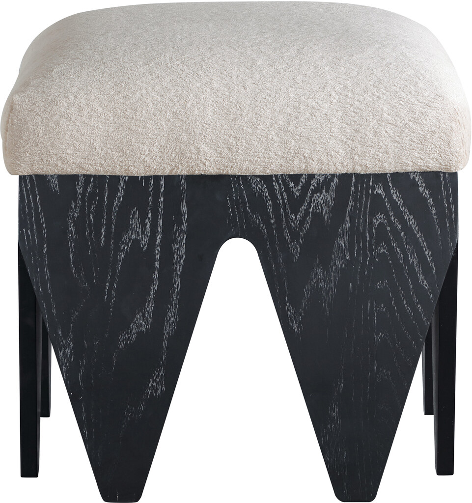 Altair Velour Fur Fabric Bench In Black and Beige by Meridian ...