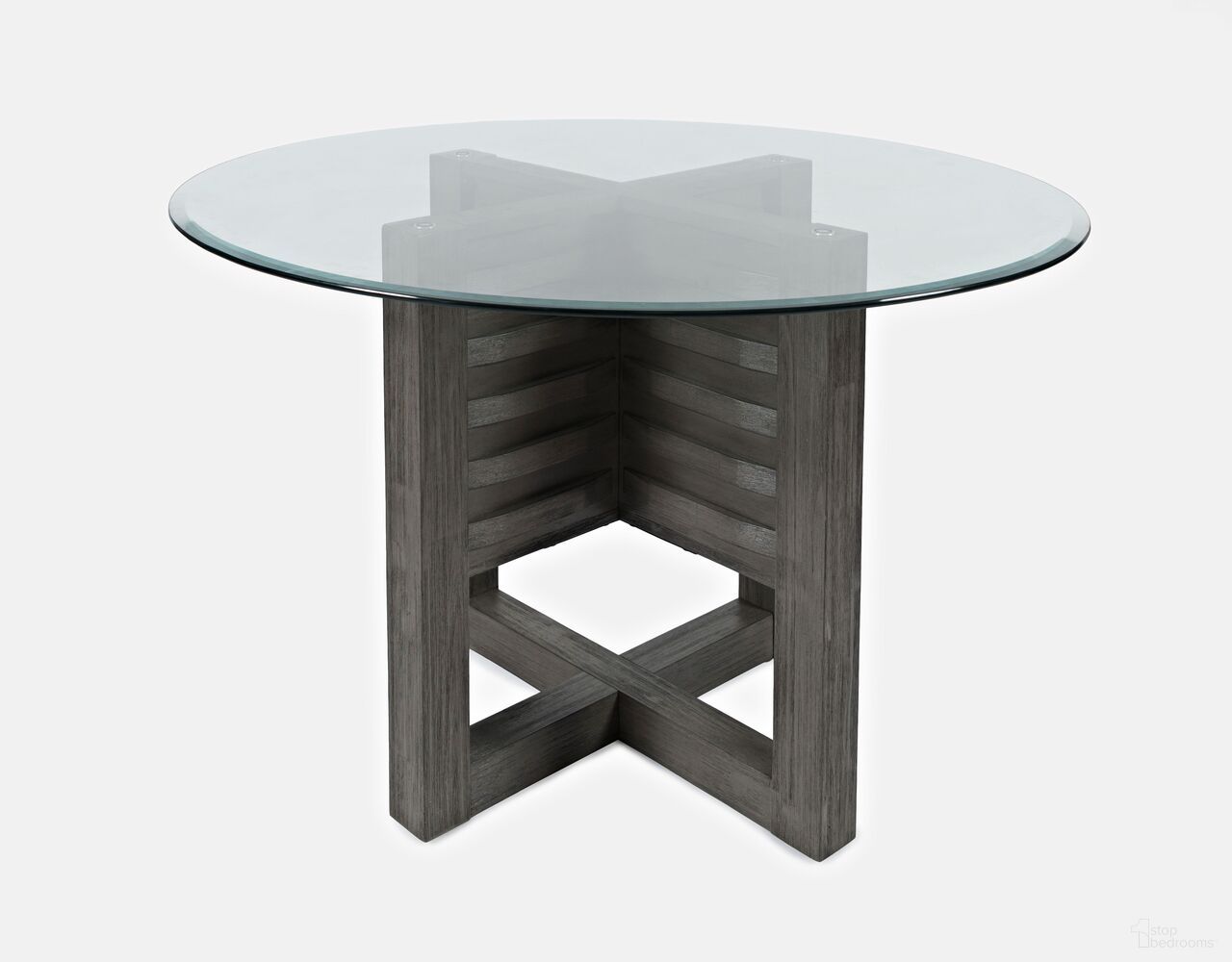 The appearance of Altamonte 48 Inch Round Dining Table with Glass Top In Brushed Grey designed by Jofran in the modern / contemporary interior design. This brushed grey piece of furniture was selected by 1StopBedrooms from Altamonte Collection to add a touch of cosiness and style into your home. Sku: 1855-48B;G-48RD. Table Base Style: Pedestal. Table Top Shape: Round. Size: 48". Material: Acacia.