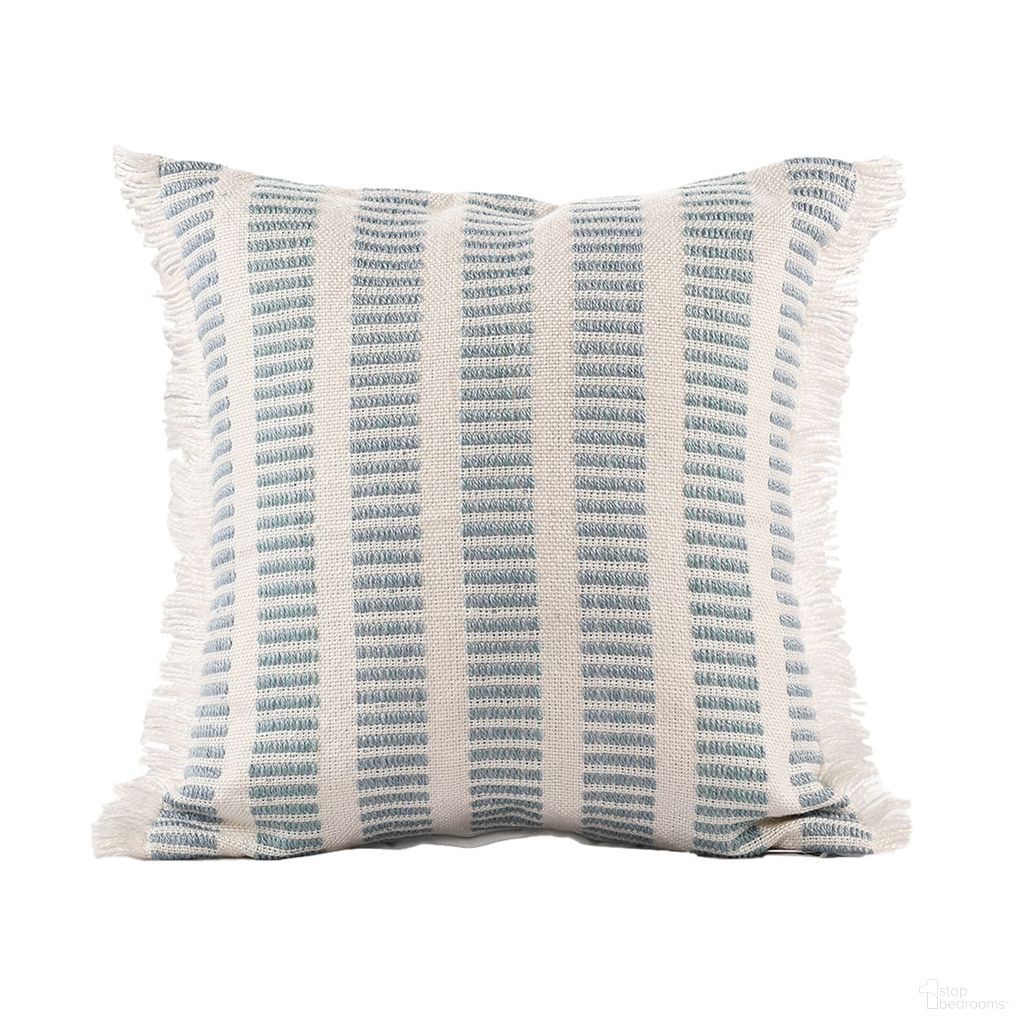 Altar 20" x 20" Down Alternative Insert Crans Striped Indoor/Outdoor Throw Pillow In Blue and Ivory