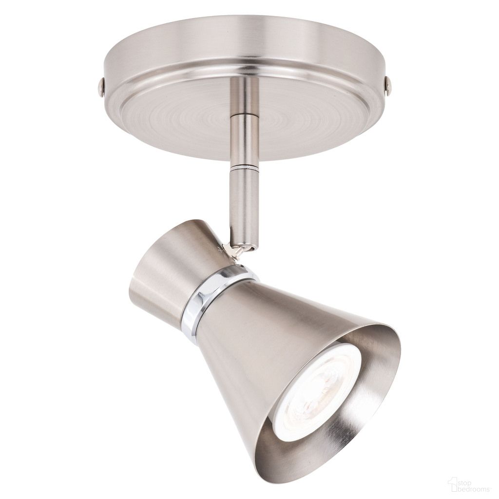 The appearance of Alto 1L LED Directional Ceiling Light In Brushed Nickel and Chrome designed by Vaxcel in the transitional interior design. This brushed nickel/chrome piece of furniture was selected by 1StopBedrooms from Alto Collection to add a touch of cosiness and style into your home. Sku: C0218. Material: Aluminum.