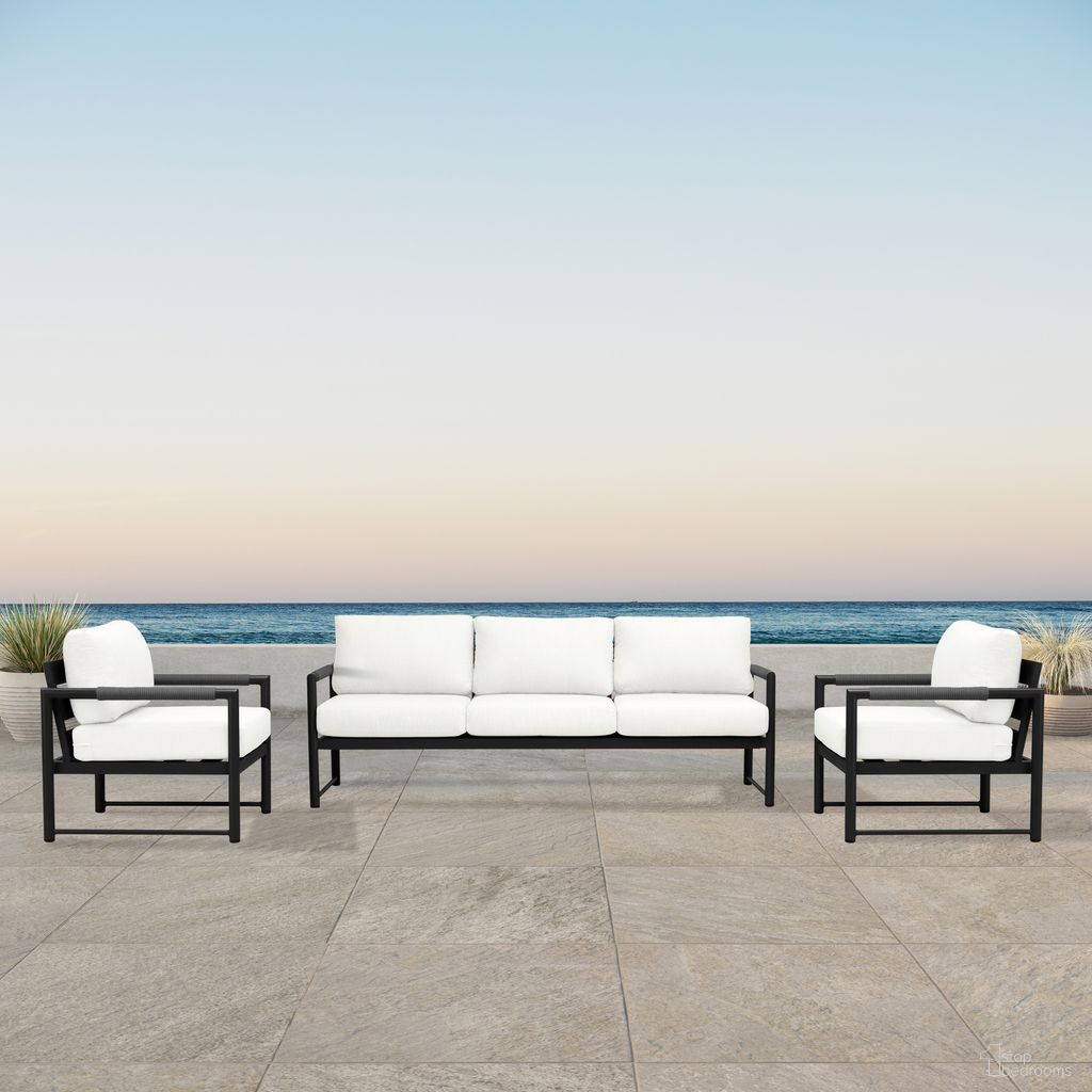 The appearance of Alto 3 Piece Sofa Club Chair Set In Canvas Natural and Black designed by Harmonia Living in the modern / contemporary interior design. This canvas natural/black piece of furniture  was selected by 1StopBedrooms from Alto Collection to add a touch of cosiness and style into your home. Sku: ALTO-BK-CO-SET141-CN. Material: Aluminum.