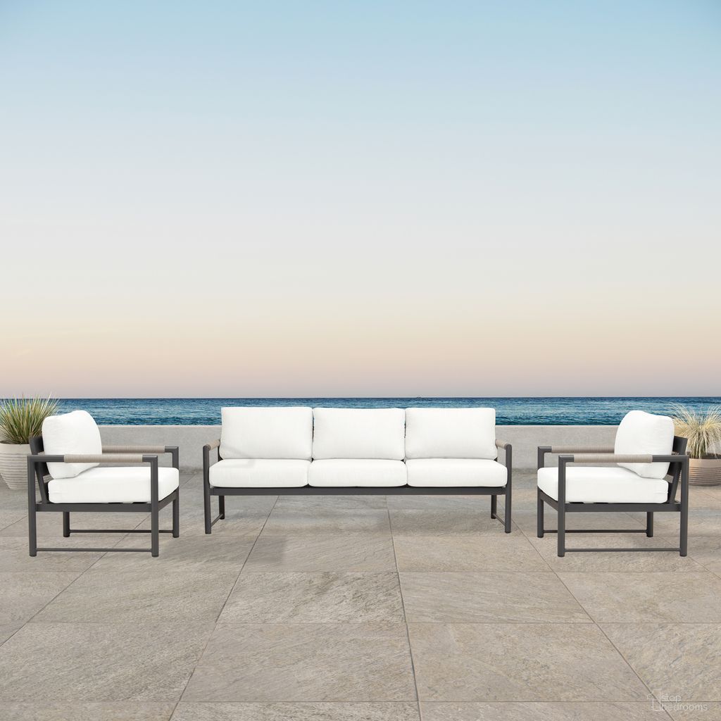 The appearance of Alto 3 Piece Sofa Club Chair Set In Canvas Natural and Slate designed by Harmonia Living in the modern / contemporary interior design. This canvas natural/slate piece of furniture  was selected by 1StopBedrooms from Alto Collection to add a touch of cosiness and style into your home. Sku: ALTO-SL-PG-SET141-CN. Material: Aluminum.