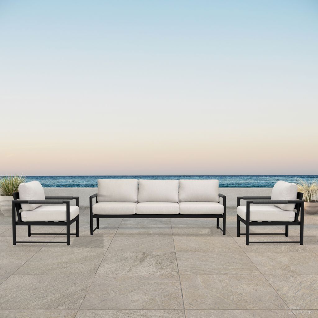 The appearance of Alto 3 Piece Sofa Club Chair Set In Cast Silver and Black designed by Harmonia Living in the modern / contemporary interior design. This cast silver/black piece of furniture was selected by 1StopBedrooms from Alto Collection to add a touch of cosiness and style into your home. Sku: ALTO-BK-CO-SET141-CS. Material: Aluminum.