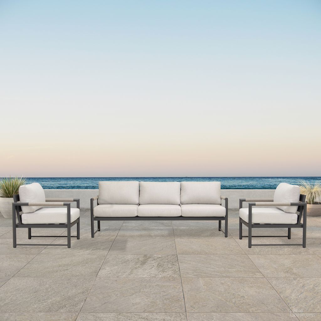 The appearance of Alto 3 Piece Sofa Club Chair Set In Cast Silver and Slate designed by Harmonia Living in the modern / contemporary interior design. This cast silver/slate piece of furniture was selected by 1StopBedrooms from Alto Collection to add a touch of cosiness and style into your home. Sku: ALTO-SL-PG-SET141-CS. Material: Aluminum.