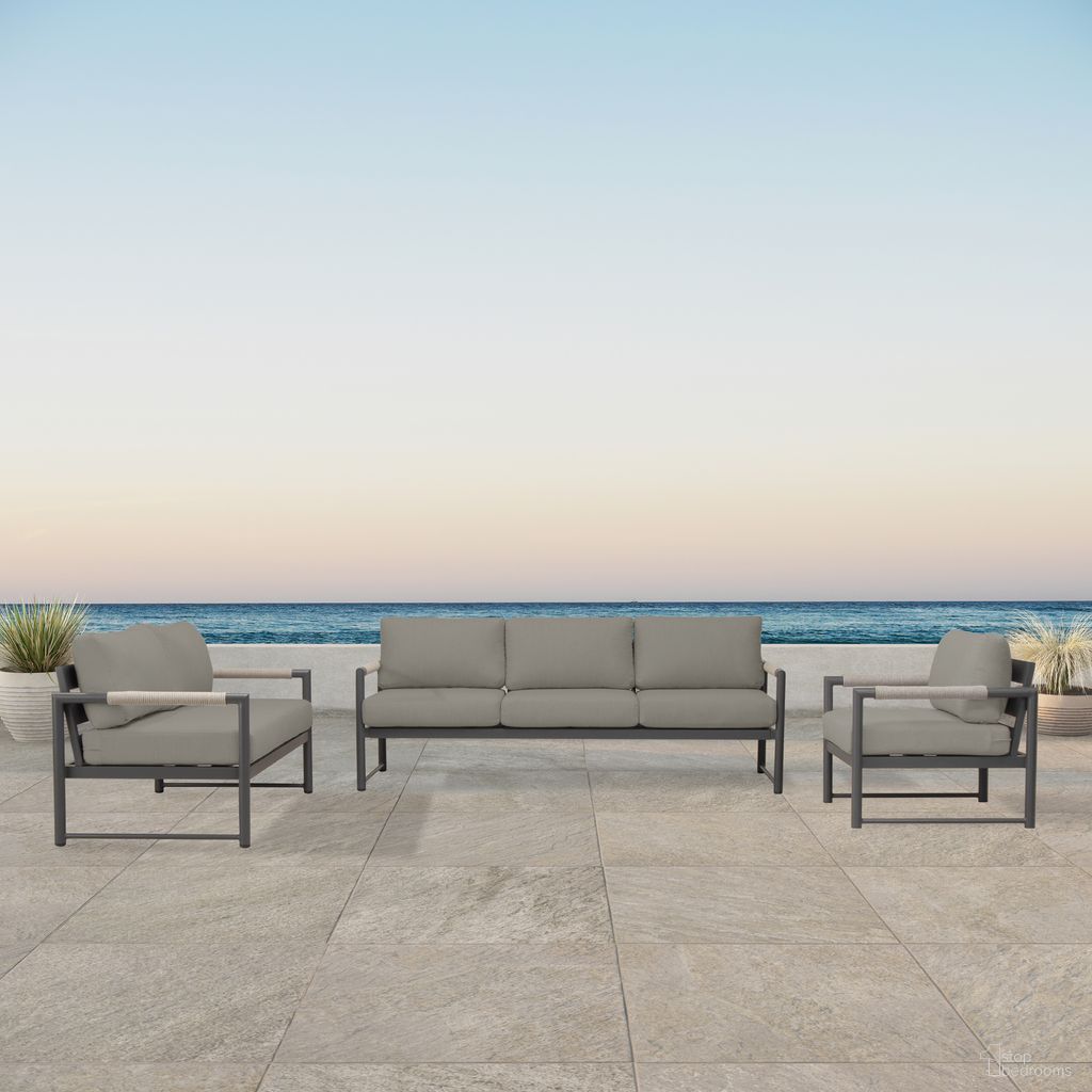 The appearance of Alto 3 Piece Sofa Loveseat Set In Canvas Charcoal and Slate designed by Harmonia Living in the modern / contemporary interior design. This canvas charcoal/slate piece of furniture was selected by 1StopBedrooms from Alto Collection to add a touch of cosiness and style into your home. Sku: ALTO-SL-PG-SET143-CC. Material: Aluminum.