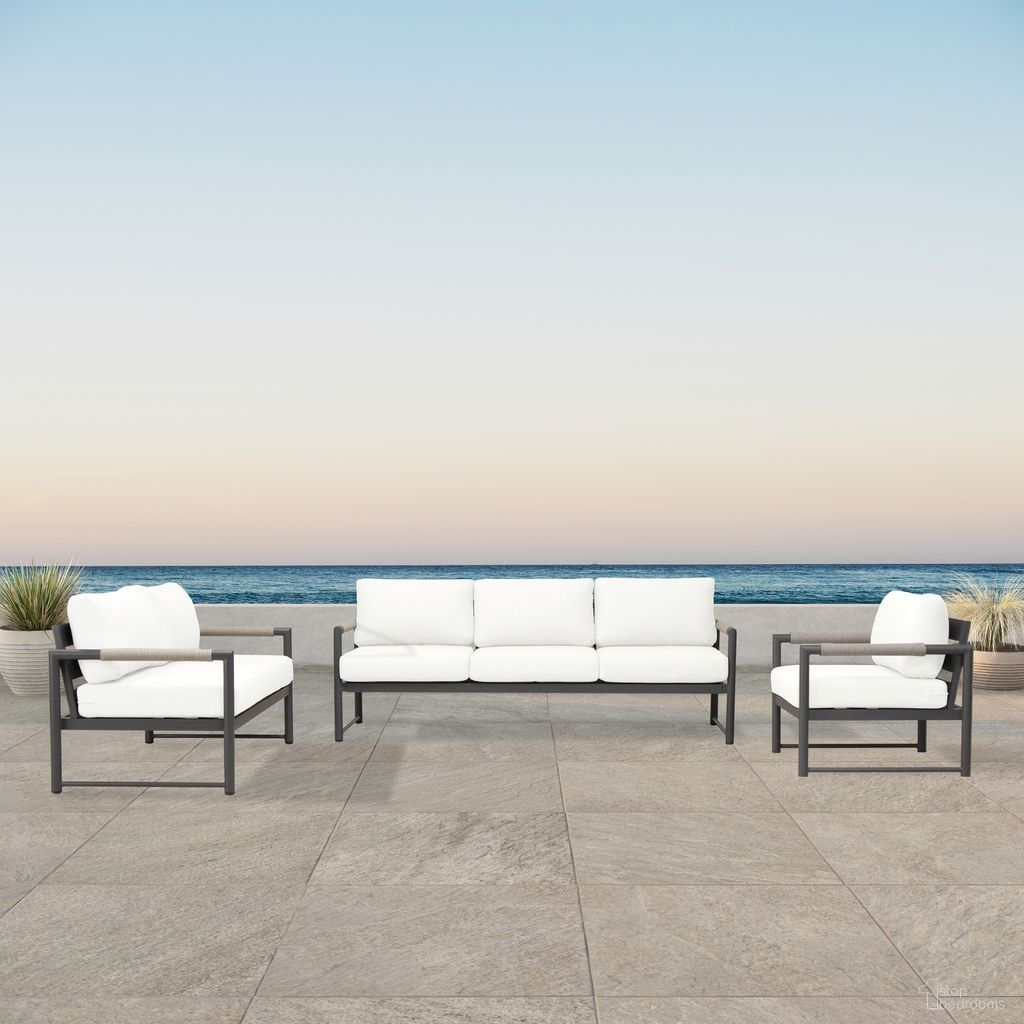 The appearance of Alto 3 Piece Sofa Loveseat Set In Canvas Natural and Slate designed by Harmonia Living in the modern / contemporary interior design. This canvas natural/slate piece of furniture was selected by 1StopBedrooms from Alto Collection to add a touch of cosiness and style into your home. Sku: ALTO-SL-PG-SET143-CN. Material: Aluminum.