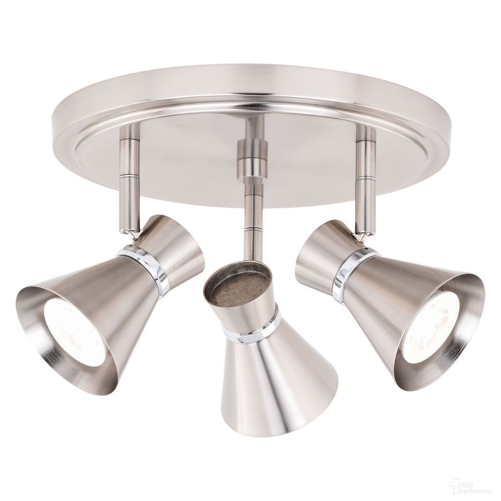 The appearance of Alto 3L LED Directional Ceiling Light In Brushed Nickel and Chrome designed by Vaxcel in the transitional interior design. This brushed nickel/chrome piece of furniture  was selected by 1StopBedrooms from Alto Collection to add a touch of cosiness and style into your home. Sku: C0219. Material: Aluminum.