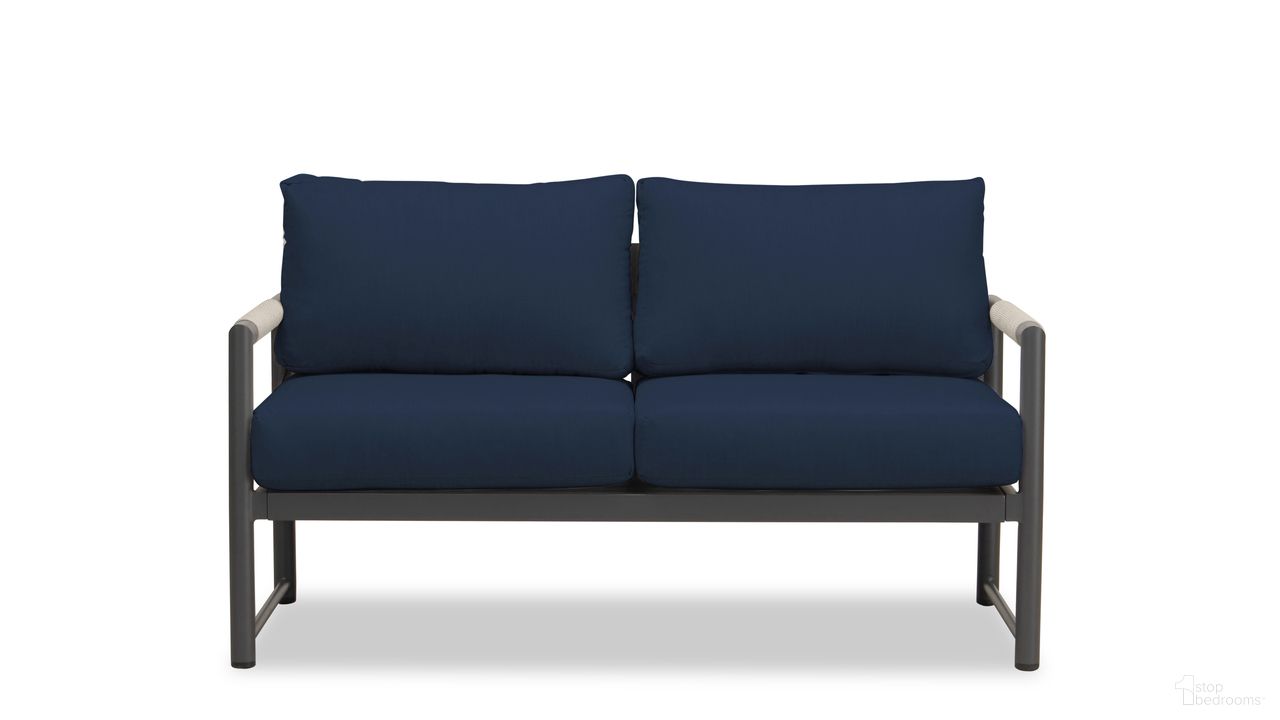 The appearance of Alto Loveseat In Spectrum Indigo and Slate designed by Harmonia Living in the modern / contemporary interior design. This spectrum indigo/slate piece of furniture  was selected by 1StopBedrooms from Alto Collection to add a touch of cosiness and style into your home. Sku: ALTO-SL-PG-LS-IN. Material: Aluminum.