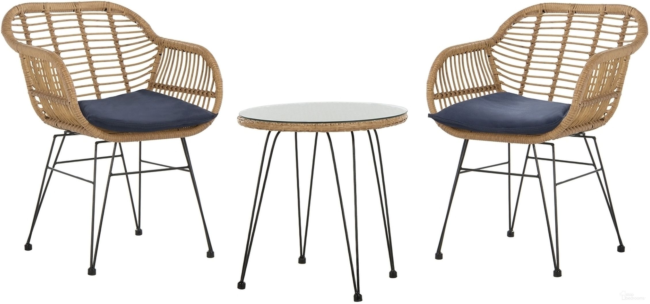 The appearance of Alton Light Brown/Navy 3 Piece Lounge Set designed by Safavieh in the modern / contemporary interior design. This navy piece of furniture was selected by 1StopBedrooms from Alton Collection to add a touch of cosiness and style into your home. Sku: PAT9004B. Material: Steel.