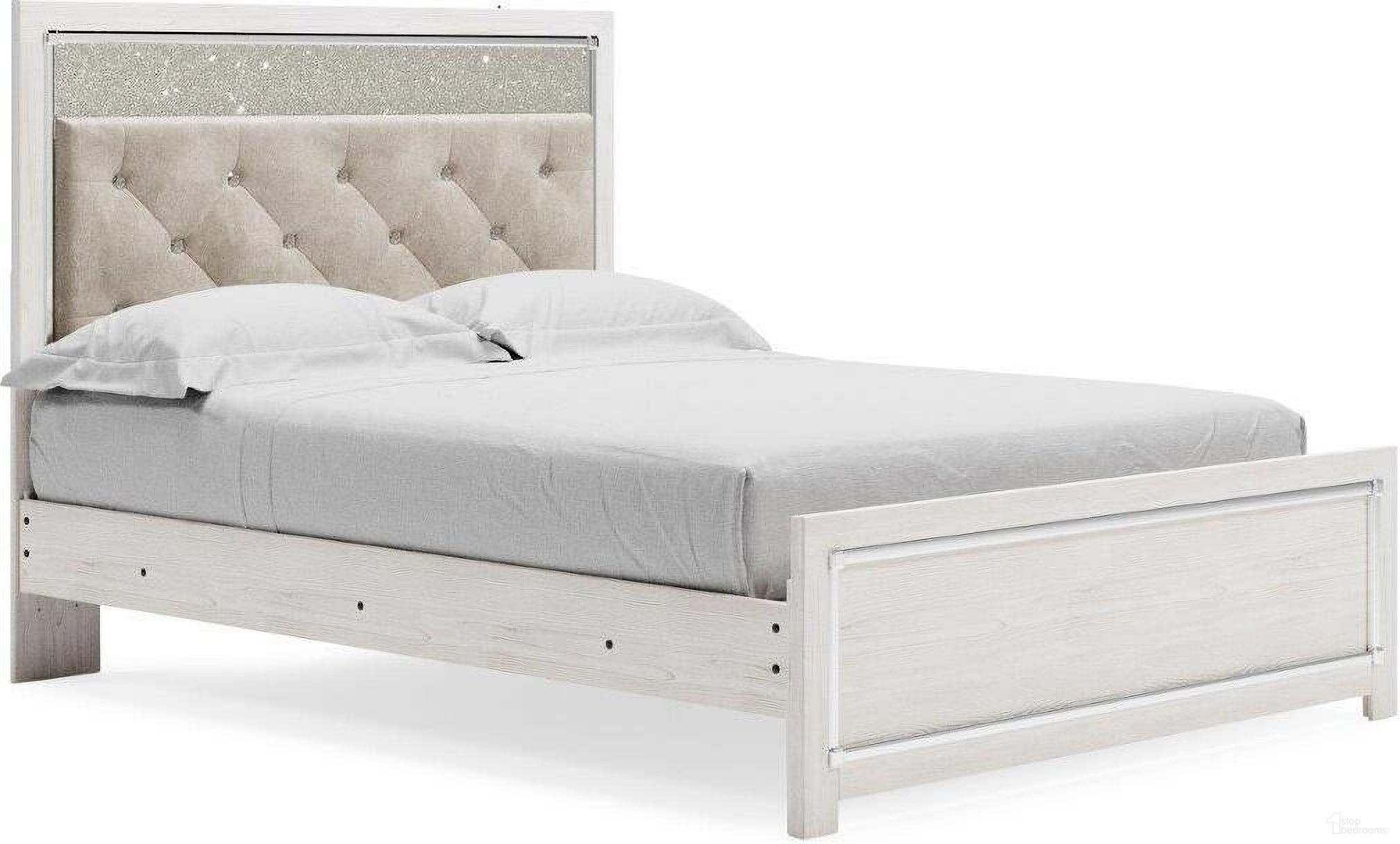 The appearance of Altyra White Queen Panel Bed designed by Signature Design by Ashley in the modern / contemporary interior design. This white piece of furniture was selected by 1StopBedrooms from Altyra Collection to add a touch of cosiness and style into your home. Sku: B2640-54;B2640-57;B2640-96. Bed Type: Panel Bed. Material: Fabric. Bed Size: Queen.