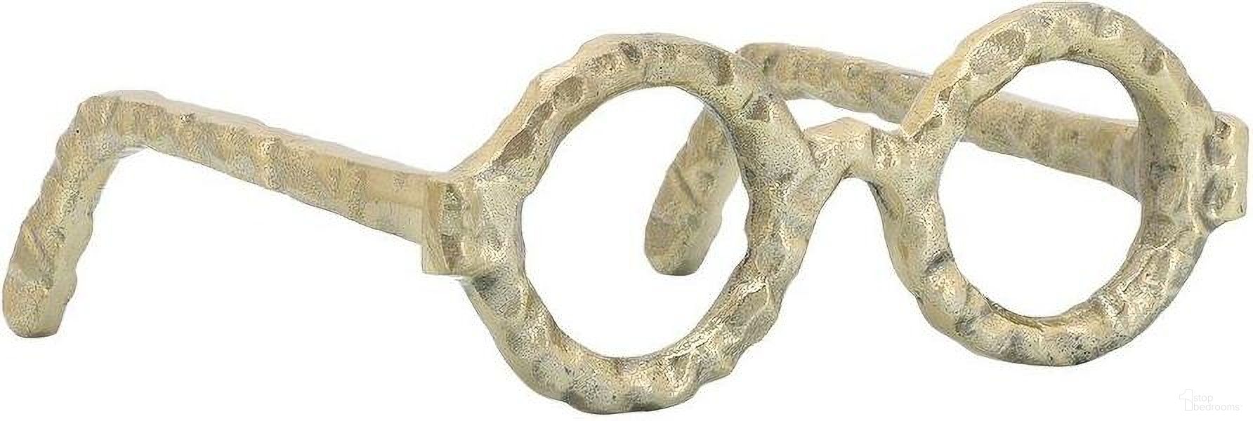 Aluminum Glasses Sculpture In Gold