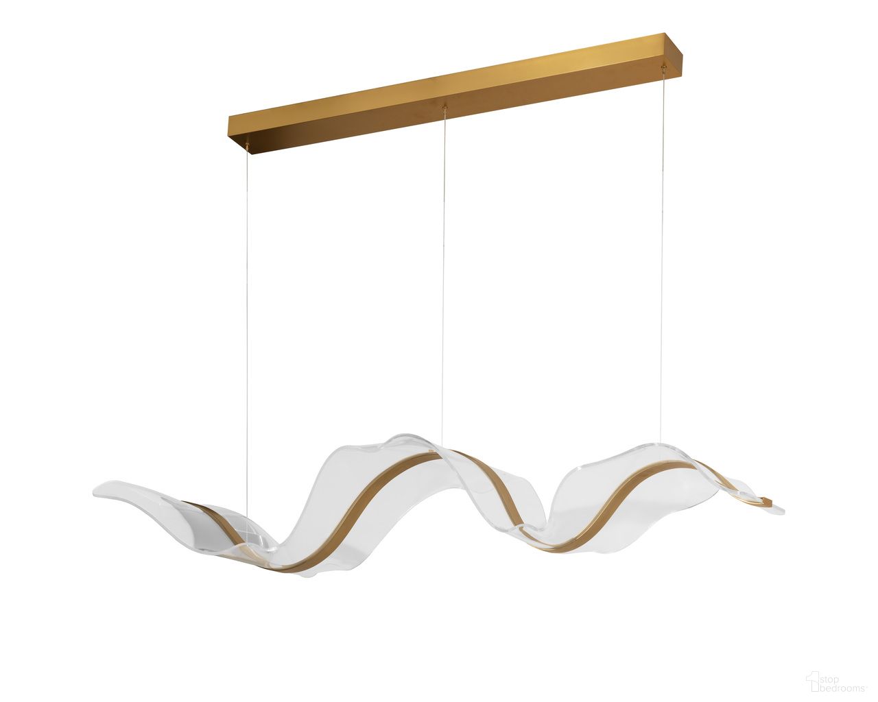 Alun Chandelier In Brushed Gold and Clear