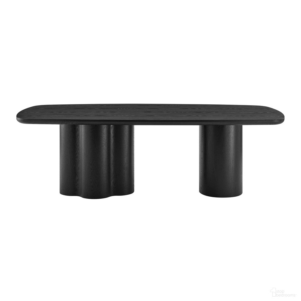 The appearance of Alve 95 Inch Rectangle Table In Black designed by Euro Style in the modern / contemporary interior design. This black piece of furniture  was selected by 1StopBedrooms from Alve Collection to add a touch of cosiness and style into your home. Sku: 91840BLK-A;91840BLK-B. Table Base Style: Double Pedestal. Material: MDF. Table Top Shape: Rectangular. Size: 44" x 95".