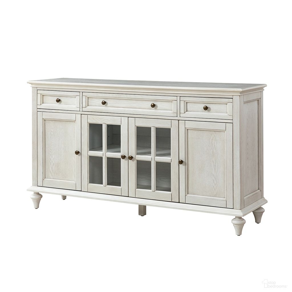 The appearance of Alvise 3 Drawer Sideboard In White designed by Karat Home in the modern / contemporary interior design. This white piece of furniture was selected by 1StopBedrooms from Alvise Collection to add a touch of cosiness and style into your home. Sku: SBHM0622-WTE. Material: Engineered Wood.