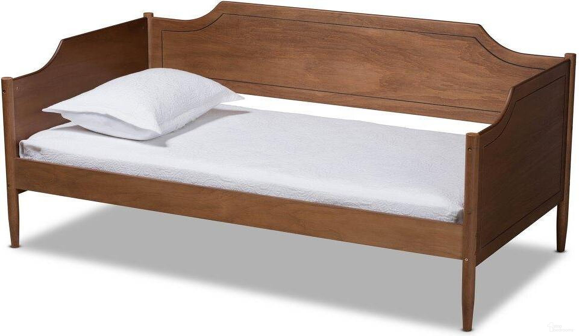 The appearance of Alya Classic Traditional Farmhouse Walnut Brown Finished Wood Twin Size Daybed designed by Baxton Studio in the traditional interior design. This walnut brown piece of furniture was selected by 1StopBedrooms from Alya Collection to add a touch of cosiness and style into your home. Sku: MG0016-1-Walnut-Daybed. Bed Type: Daybed. Bed Size: Twin. Material: Rubberwood.