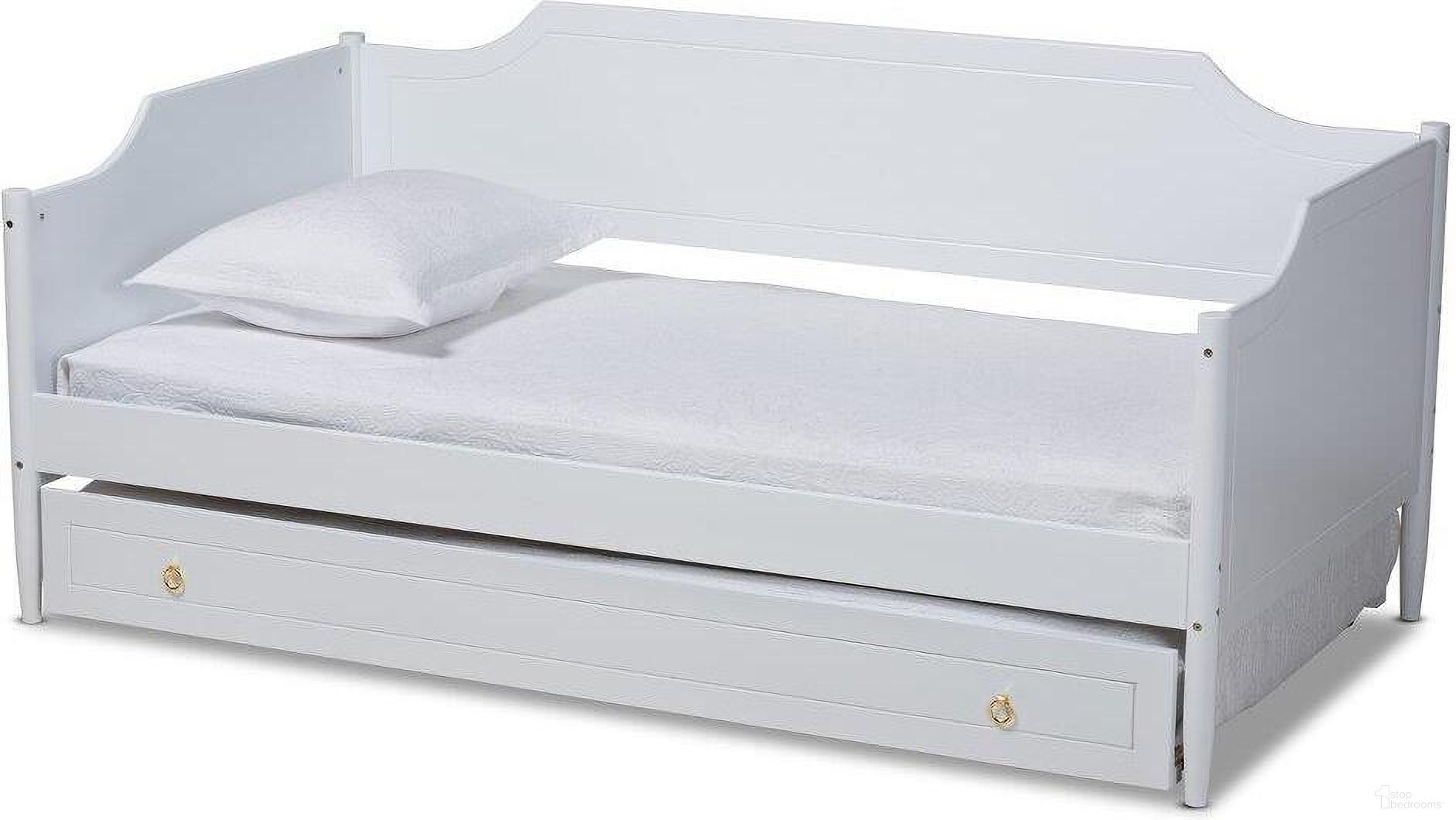 The appearance of Alya Classic Traditional Farmhouse White Finished Wood Twin Size Daybed with Roll-Out Trundle Bed designed by Baxton Studio in the traditional interior design. This white piece of furniture was selected by 1StopBedrooms from Alya Collection to add a touch of cosiness and style into your home. Sku: MG0016-1-White-Daybed with Trundle. Bed Type: Daybed. Bed Size: Twin. Material: Rubberwood.