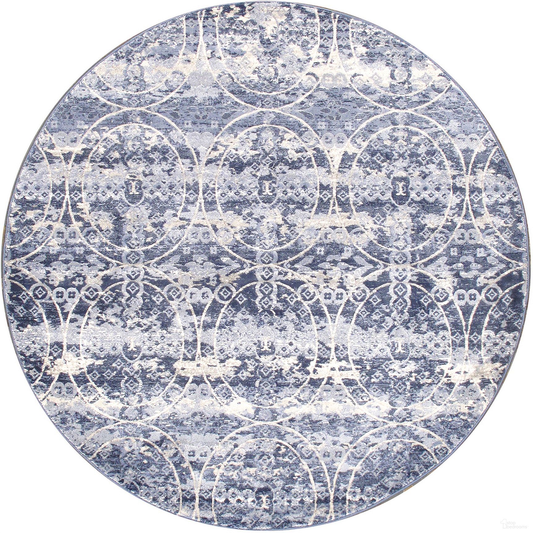 Amadeus Design Power Loom Area Rug- 6' x 6' In Blue
