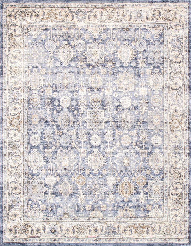 Amadeus Design Power Loom Area Rug- 8' x 10' In Blue and Ivory