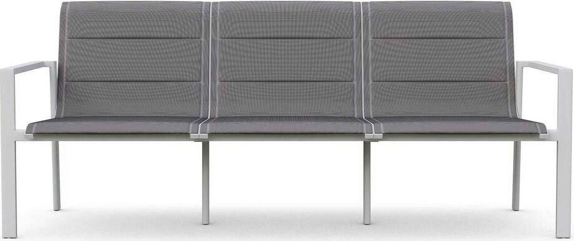The appearance of Amalfi 3 Seat Sofa In Light Gray and Matte White designed by Azzurro Living in the modern / contemporary interior design. This light gray/matte white piece of furniture  was selected by 1StopBedrooms from Amalfi Collection to add a touch of cosiness and style into your home. Sku: AFI-B85A17S3. Material: Aluminum.