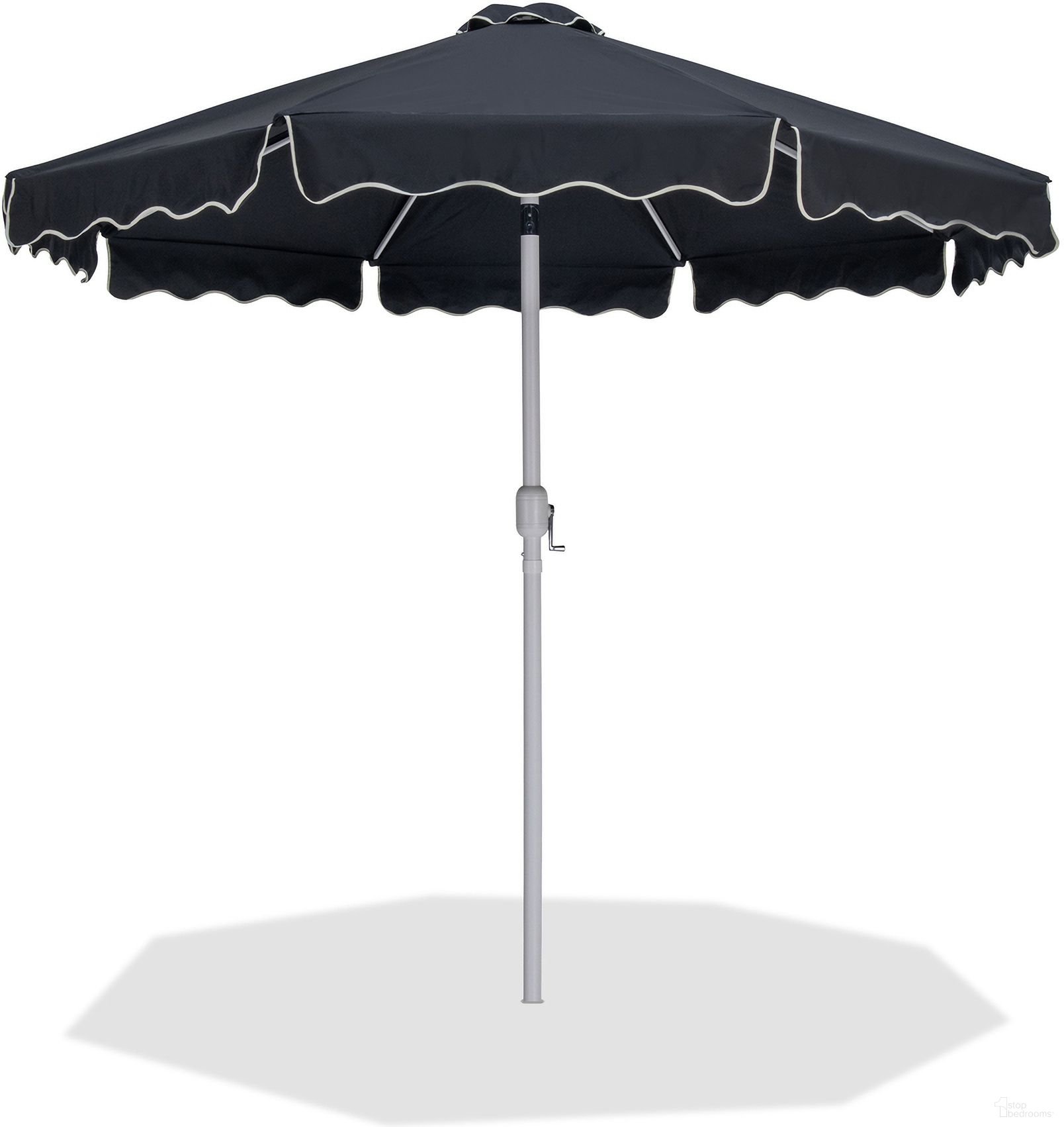 The appearance of Amalfi Cream Piping Patio Umbrellas In Black Fabric and Matte White designed by Meridian in the modern / contemporary interior design. This matte white and black piece of furniture was selected by 1StopBedrooms from Amalfi Collection to add a touch of cosiness and style into your home. Sku: 55018Black-U. Material: Polyester.