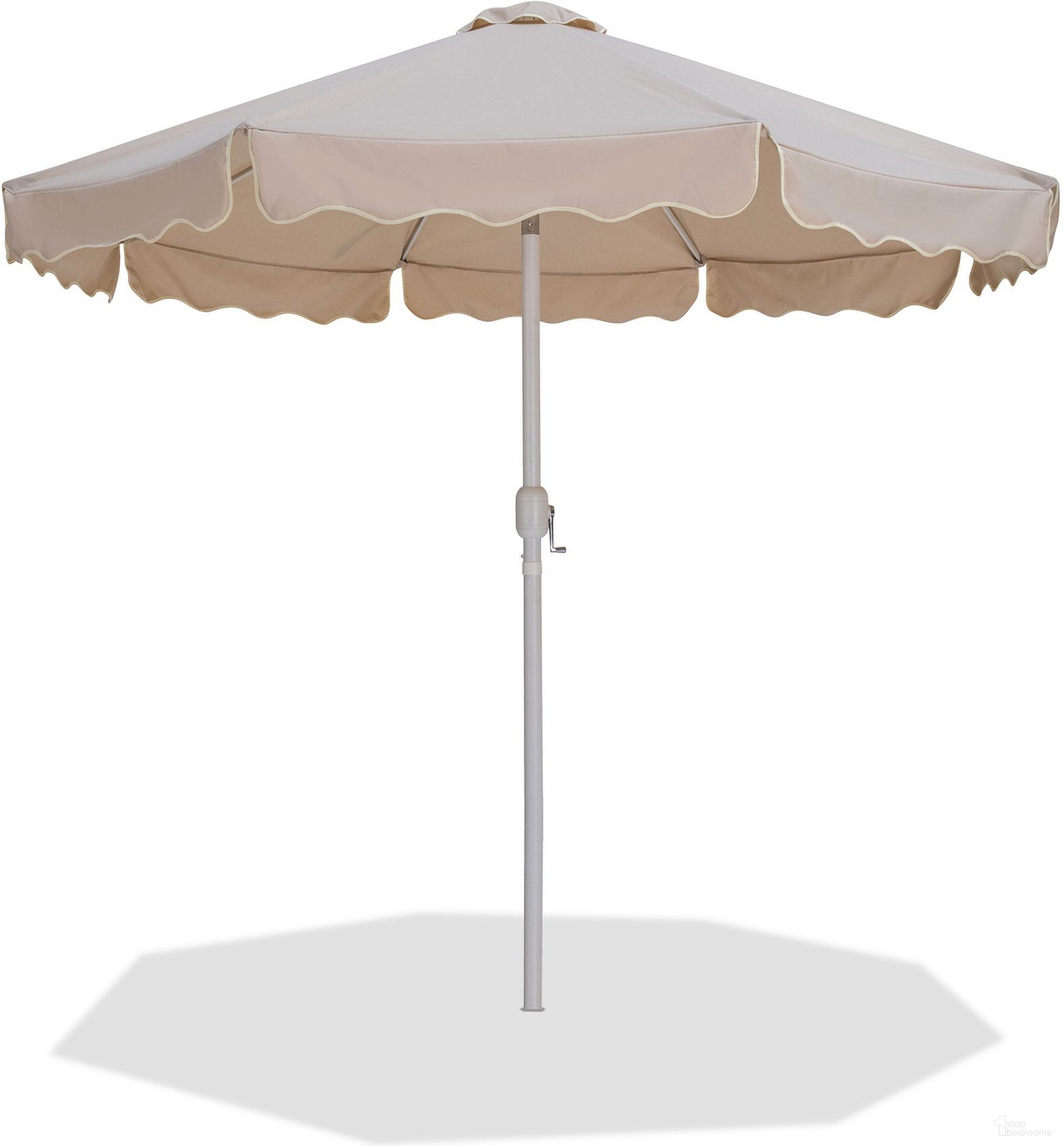 The appearance of Amalfi Cream Piping Patio Umbrellas In Beige Fabric and Matte White designed by Meridian in the modern / contemporary interior design. This beige and matte white piece of furniture was selected by 1StopBedrooms from Amalfi Collection to add a touch of cosiness and style into your home. Sku: 55018Beige-U. Material: Polyester.