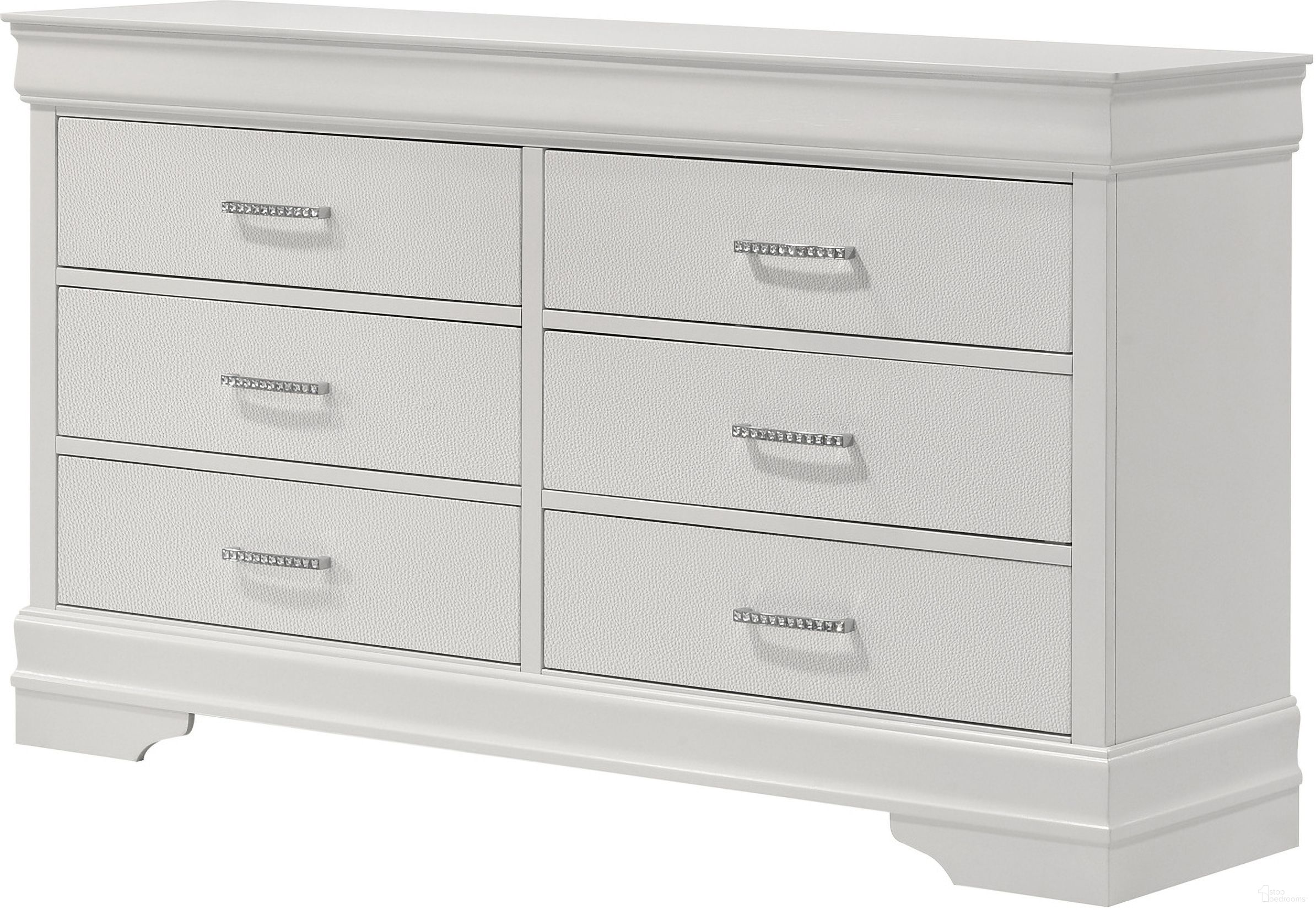 The appearance of Amalia Dresser In White designed by Crown Mark in the glam interior design. This white piece of furniture was selected by 1StopBedrooms from Amalia Collection to add a touch of cosiness and style into your home. Sku: B6912-1. Material: MDF.
