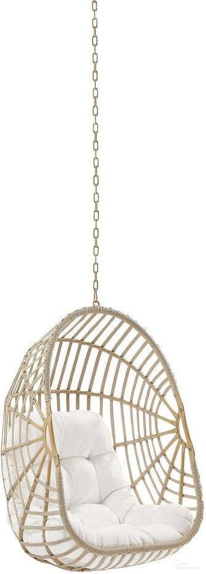 The appearance of Amalie Wicker Rattan Outdoor Patio Swing Chair Without Stand In Natural White designed by Modway in the transitional interior design. This natural white piece of furniture  was selected by 1StopBedrooms from Amalie Collection to add a touch of cosiness and style into your home. Sku: EEI-6261-NAT-WHI. Material: Fabric.
