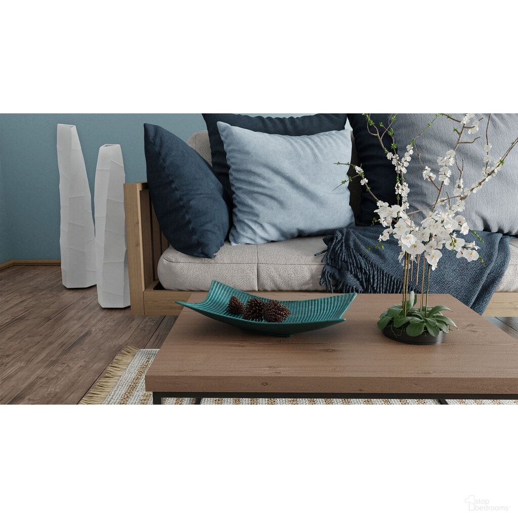 Amalyn Decorative Ceramic Tray In Teal