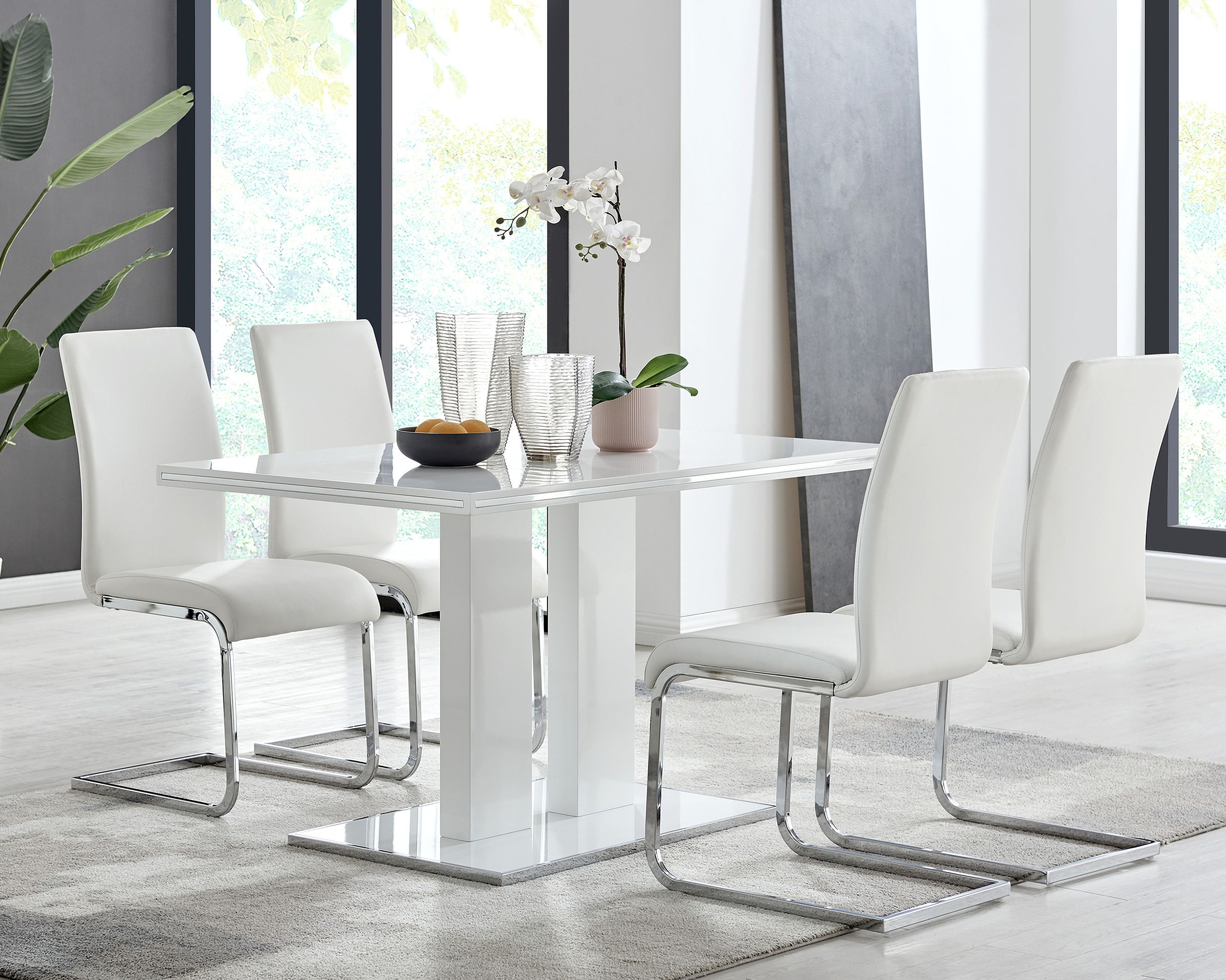 The appearance of Amanda 5-Piece White Rectangular Dining Set designed by Armen Living in the modern / contemporary interior design. This white piece of furniture was selected by 1StopBedrooms from Amanda Collection to add a touch of cosiness and style into your home. Sku: LCAMDIWHTO;LCAMSIWH;LCAMSIWH. Material: MDF.